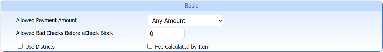 Payment Basic Settings