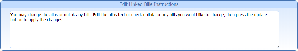 Edit Linked Bill Instructions
