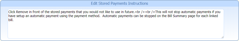 Edit Stored Payment Instructions