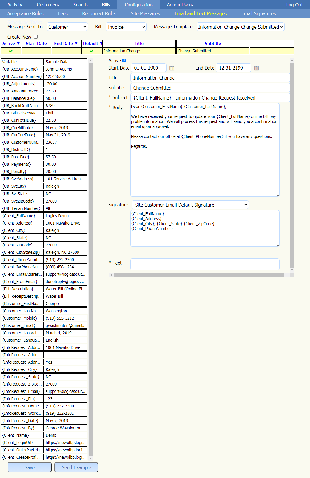 Information Change Change Submitted