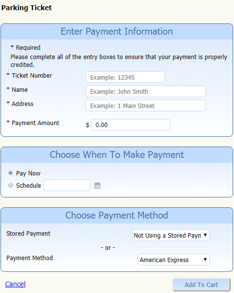 Customer Miscellaneous Payments Page